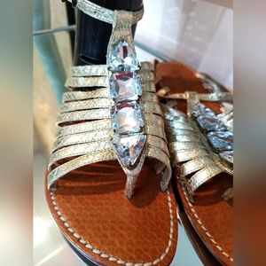 SE BOUTIQUE Jeweled Flats Sandals